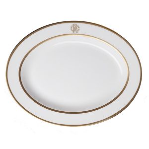 Image of Roberto Cavalli Silk Gold Oval Dish